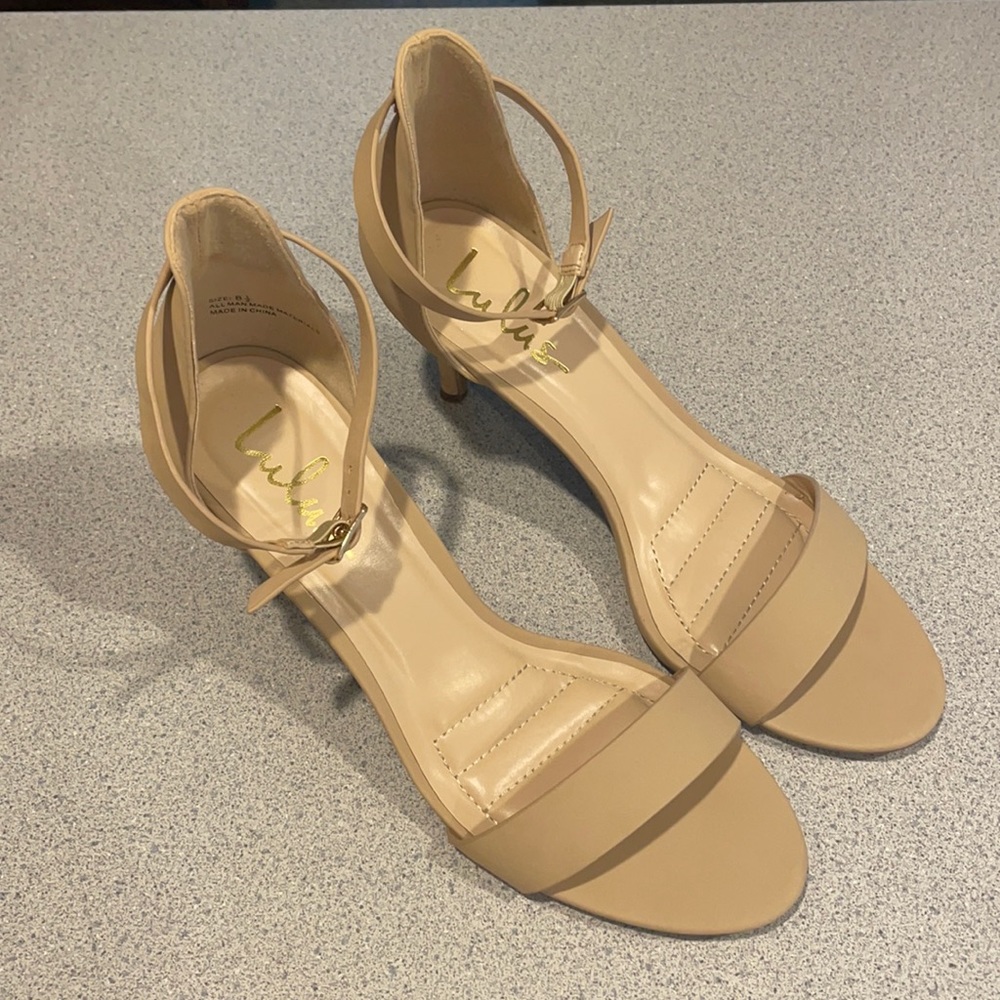 Nude ankle strap heels, Lulus